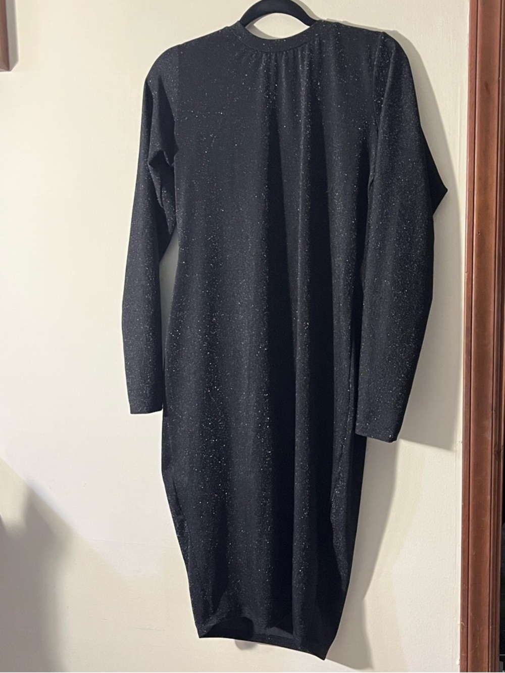 Rebdolls | Black Long Sleeve Sparkle Midi Body Con Party  Curvy Dress 1X